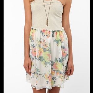 Strapless floral dress